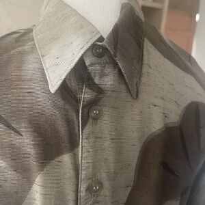 Alan Stuart Vintage Grandpacore Collar Pullover Geometric Print Men's Sz L USA